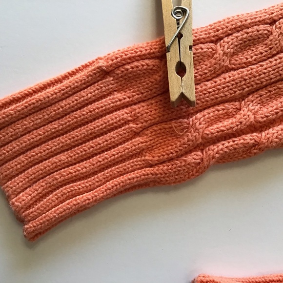 Aeropostale Sweater Womens Sz M Orange Cable Knit V-Neck Long Sleeve Y2K - Picture 16 of 16